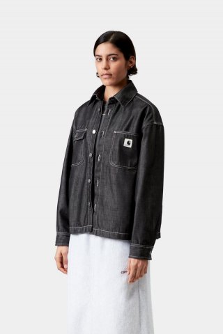Carhartt Louis Shirt Jac - Schwarz, starr Carhartt Louis Shirt Jac - Schwarz, starr