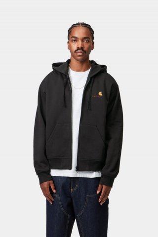 Carhartt Hooded American Script Jacket - Schwarz Carhartt Hooded American Script Jacket - Schwarz