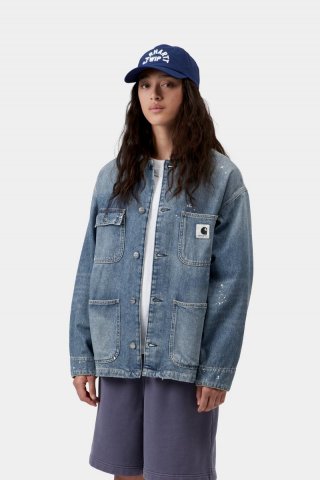 Carhartt OG Michigan Coat - Blau, Zerstörerische Waschung, Spritzer Carhartt OG Michigan Coat - Blau, Zerstörerische Waschung, Spritzer