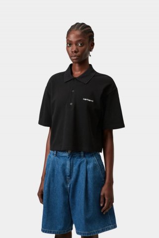 Carhartt S/S Script Polo T-Shirt - Schwarz / Weiß Carhartt S/S Script Polo T-Shirt - Schwarz / Weiß