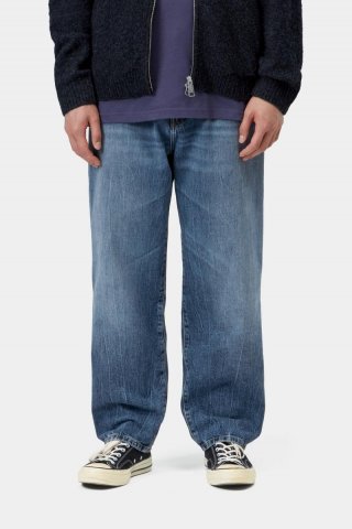 Carhartt Aaron Pant - Blau, Marmor in Used-Waschung