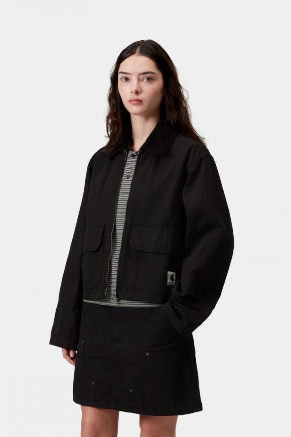 Carhartt Prescott Jacket - Schwarz / Schwarz, stückgefärbt Carhartt Prescott Jacket - Schwarz / Schwarz, stückgefärbt