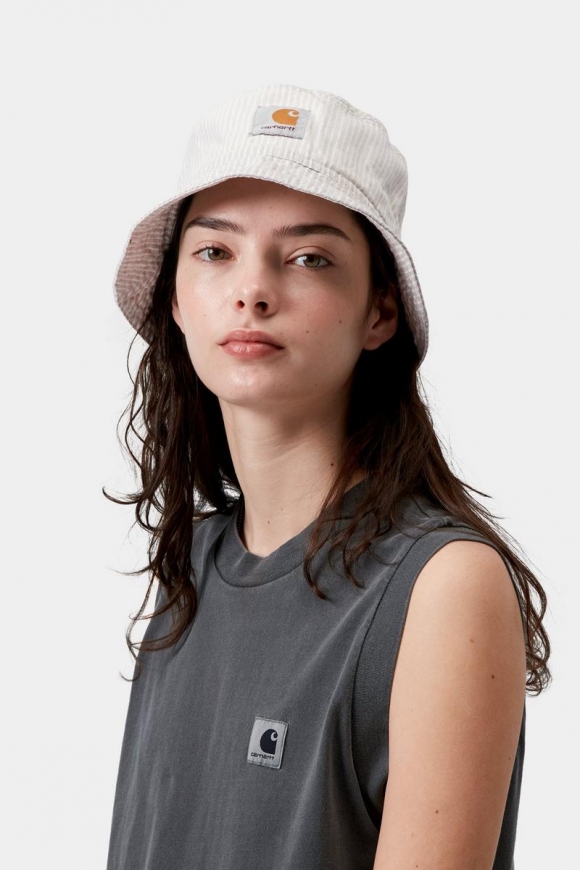 Carhartt Mercer Bucket Hat - Mercer Stripe, Graphit/Wachs, gebleicht Carhartt Mercer Bucket Hat - Mercer Stripe, Graphit/Wachs, gebleicht