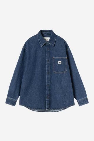 Carhartt Marly Shirt Jac - Blau, schwere Steinwaschung Carhartt Marly Shirt Jac - Blau, schwere Steinwaschung