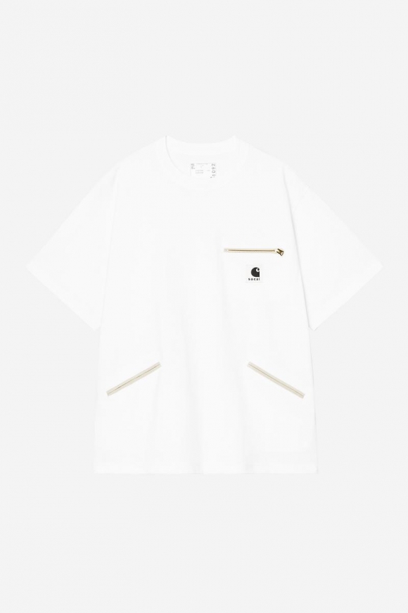 Carhartt sacai x WIP Cotton Jersey T-Shirt - Sacai Weiß Carhartt sacai x WIP Cotton Jersey T-Shirt - Sacai Weiß