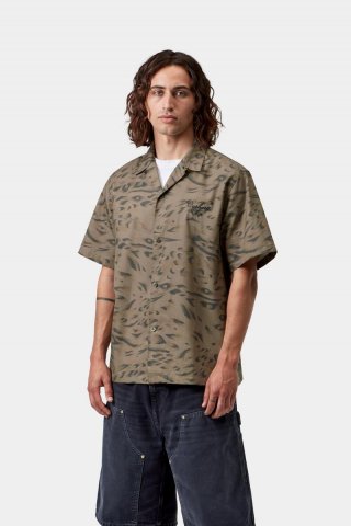Carhartt S/S Travon Shirt - Entenfederdruck, Zypresse / Schwarz Carhartt S/S Travon Shirt - Entenfederdruck, Zypresse / Schwarz