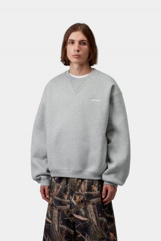 Carhartt Ebbert Sweatshirt - Grau meliert / Weiß Carhartt Ebbert Sweatshirt - Grau meliert / Weiß