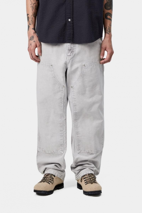 Carhartt Double Knee Pant - Schwarz, Kreidewaschung Carhartt Double Knee Pant - Schwarz, Kreidewaschung