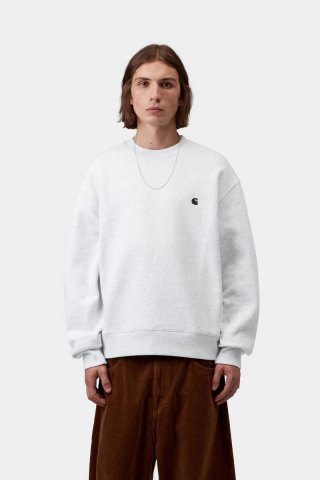 Carhartt Mack Sweat - Ash Heather / Schwarz Carhartt Mack Sweat - Ash Heather / Schwarz