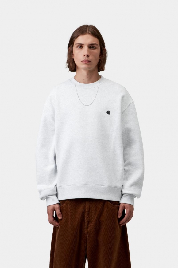 Carhartt Mack Sweat - Ash Heather / Schwarz Carhartt Mack Sweat - Ash Heather / Schwarz