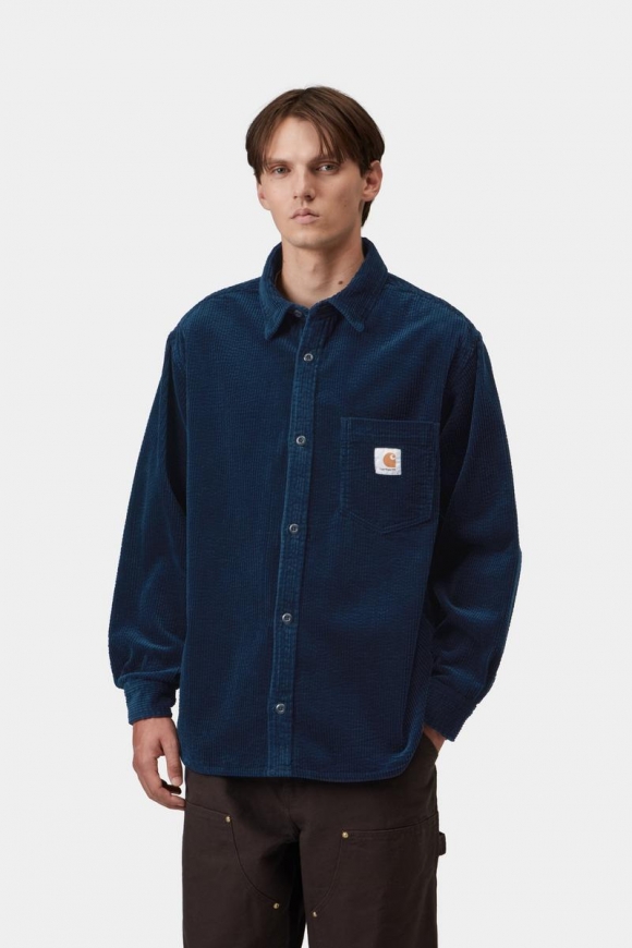 Carhartt L/S Loyde Shirt - Dunkles Marineblau, gespült Carhartt L/S Loyde Shirt - Dunkles Marineblau, gespült