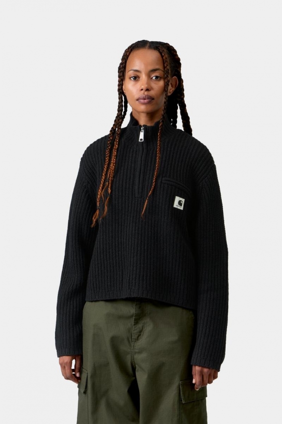 Carhartt Detroit Half Zip Sweater - Schwarz