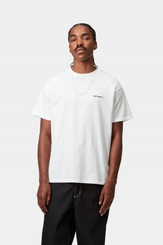 Carhartt S/S Script Embroidery T-Shirt - Weiß / Schwarz Carhartt S/S Script Embroidery T-Shirt - Weiß / Schwarz