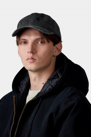Carhartt Lambert Cap - Schwarz, Mondwaschung Carhartt Lambert Cap - Schwarz, Mondwaschung
