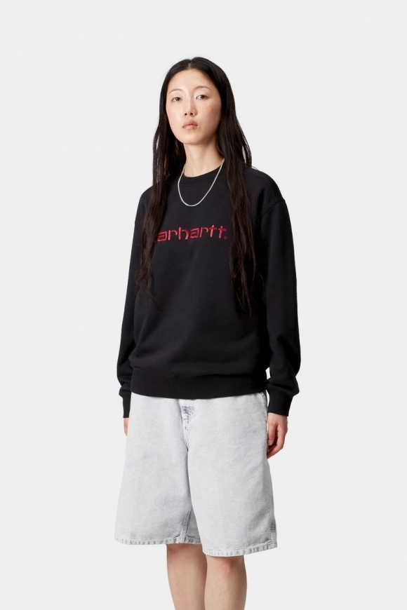 Carhartt Sweatshirt - Schwarz / Scharlachrot Carhartt Sweatshirt - Schwarz / Scharlachrot