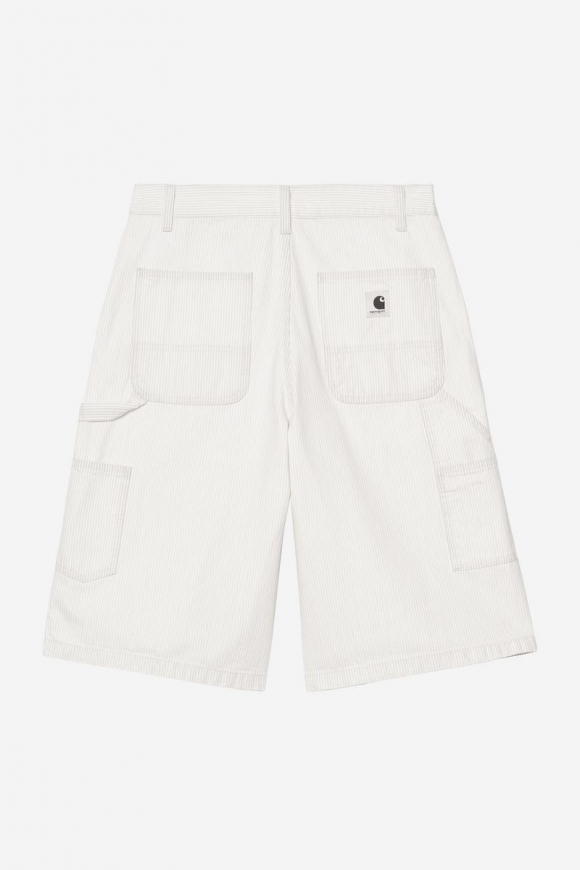 Carhartt Mercer Single Knee Short - Mercer Stripe, Graphit/Wachs, gebleicht