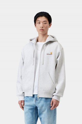 Carhartt Hooded American Script Jacket - Ash Heather Carhartt Hooded American Script Jacket - Ash Heather