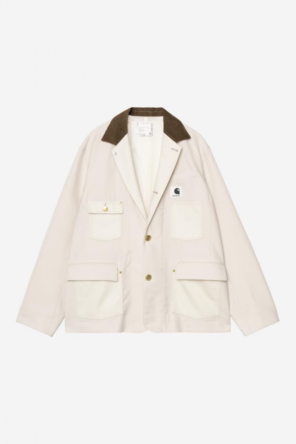 Carhartt sacai x WIP Suiting x Duck Jacket - Sacai-Elfenbein Carhartt sacai x WIP Suiting x Duck Jacket - Sacai-Elfenbein
