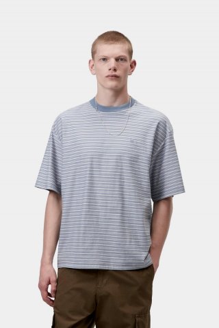 Carhartt S/S Dupree T-Shirt - Dupree-Streifen, schattiges Blau Carhartt S/S Dupree T-Shirt - Dupree-Streifen, schattiges Blau