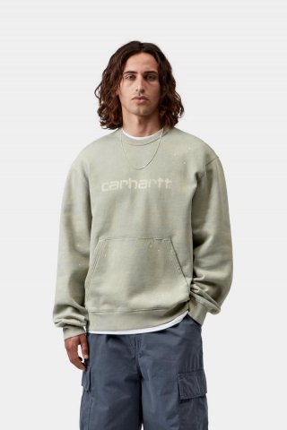 Carhartt Painter Sweatshirt - Shady Green, Destroy Wash, Splatter Carhartt Painter Sweatshirt - Shady Green, Destroy Wash, Splatter