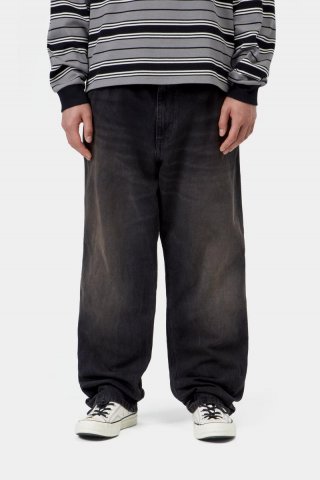 Carhartt Simple Pant - Schwarz, tabakfarbene Used-Waschung Carhartt Simple Pant - Schwarz, tabakfarbene Used-Waschung
