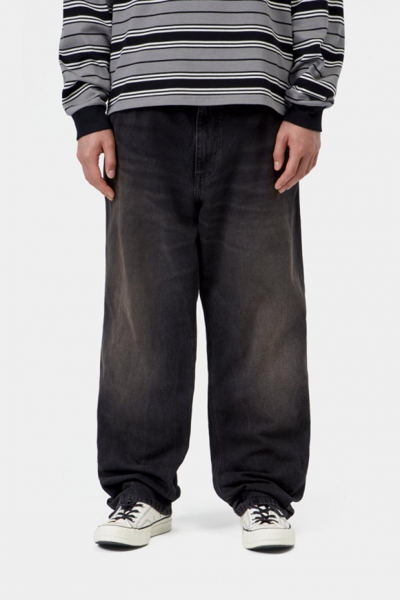 Carhartt Simple Pant - Schwarz, tabakfarbene Used-Waschung