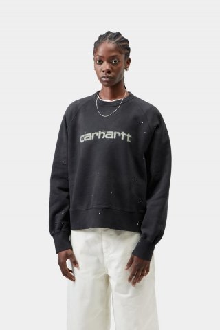 Carhartt Painter Sweatshirt - Schwarz, Destroy Wash, Splatter