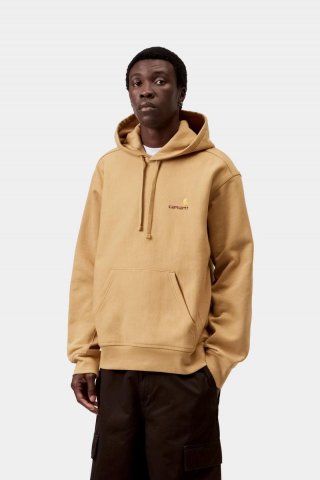 Carhartt Hooded American Script Sweatshirt - WIP Dusty H Carhartt Hooded American Script Sweatshirt - WIP Dusty H