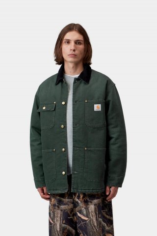 Carhartt OG Chore Coat - Rabe / Schwarz, Steinleinwand