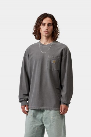 Carhartt L/S Loose Pocket T-Shirt - Schwarz, stückgefärbt Carhartt L/S Loose Pocket T-Shirt - Schwarz, stückgefärbt