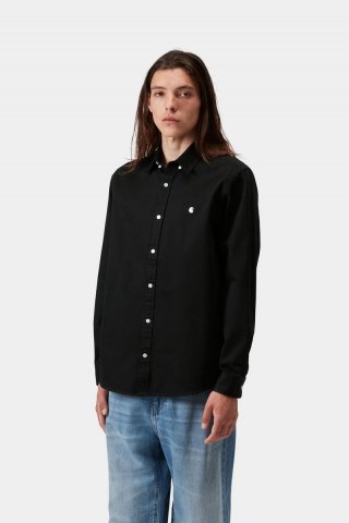 Carhartt L/S Madison Shirt - Schwarz / Weiß Carhartt L/S Madison Shirt - Schwarz / Weiß