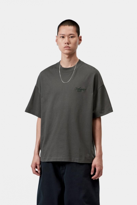 Carhartt S/S Signature Script T-Shirt - Graphit / Dunkler Skarabäus Carhartt S/S Signature Script T-Shirt - Graphit / Dunkler Skarabäus