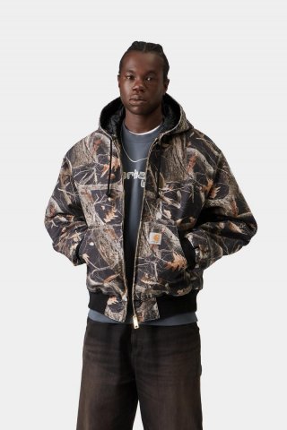 Carhartt OG Active Jacket - Camo Feather Tree, Schwarz, Heavy Stone Wash Carhartt OG Active Jacket - Camo Feather Tree, Schwarz, Heavy Stone Wash