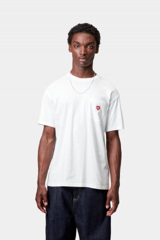 Carhartt S/S Pocket Heart T-Shirt - Weiß / Rot