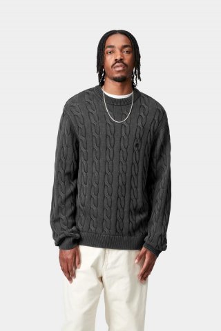Carhartt Carter Sweater - Schwarz, stückgefärbt Carhartt Carter Sweater - Schwarz, stückgefärbt