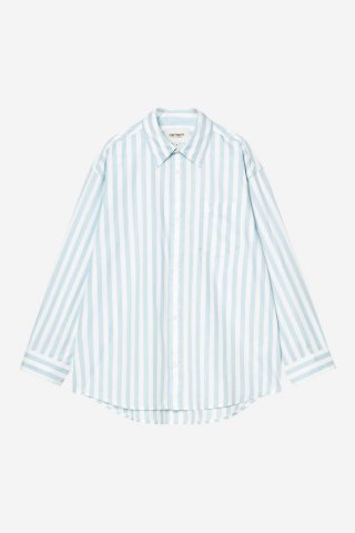 Carhartt L/S Royce Shirt - Royce Stripe, Icaria / Weiß Carhartt L/S Royce Shirt - Royce Stripe, Icaria / Weiß