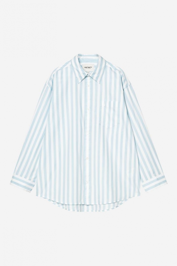 Carhartt L/S Royce Shirt - Royce Stripe, Icaria / Weiß Carhartt L/S Royce Shirt - Royce Stripe, Icaria / Weiß
