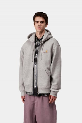 Carhartt Hooded American Script Jacket - Graues Heidekraut Carhartt Hooded American Script Jacket - Graues Heidekraut
