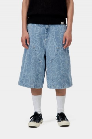 Carhartt Snake Nixon Double Knee Short - Snake Camo, Blau, gebleicht Carhartt Snake Nixon Double Knee Short - Snake Camo, Blau, gebleicht
