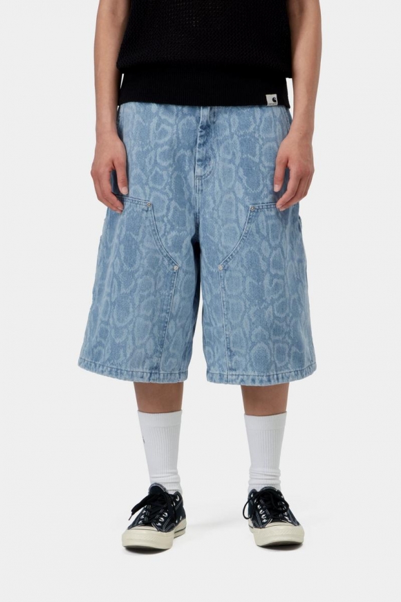 Carhartt Snake Nixon Double Knee Short - Snake Camo, Blau, gebleicht Carhartt Snake Nixon Double Knee Short - Snake Camo, Blau, gebleicht