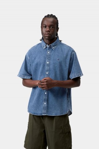 Carhartt S/S Lucas Shirt - Blau, Stonewashed Carhartt S/S Lucas Shirt - Blau, Stonewashed