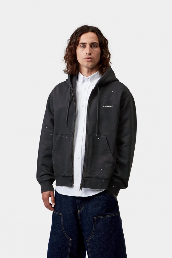 Carhartt Hooded Painter Jacket - Schwarz, Destroy Wash, Splatter Carhartt Hooded Painter Jacket - Schwarz, Destroy Wash, Splatter