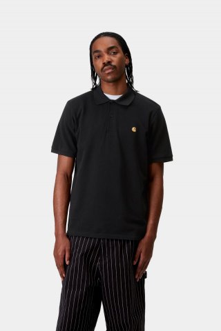Carhartt S/S Chase Pique Polo - Schwarz / Gold Carhartt S/S Chase Pique Polo - Schwarz / Gold