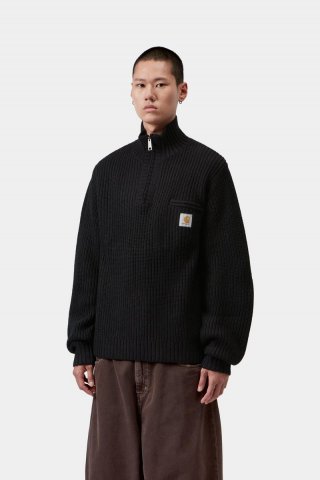Carhartt Detroit Half Zip Sweater - Schwarz Carhartt Detroit Half Zip Sweater - Schwarz