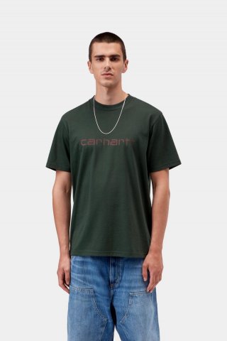 Carhartt S/S Script T-Shirt - Dunkler Skarabäus / Palisander Carhartt S/S Script T-Shirt - Dunkler Skarabäus / Palisander