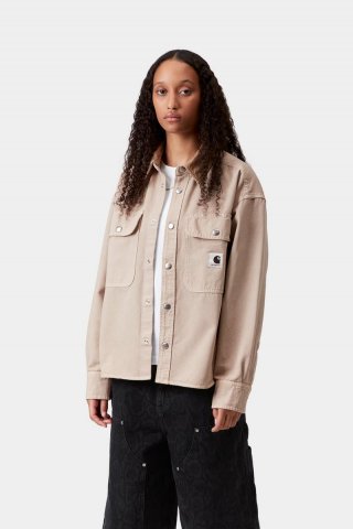 Carhartt Prescott Shirt Jac - String/Leder, stückgefärbt Carhartt Prescott Shirt Jac - String/Leder, stückgefärbt