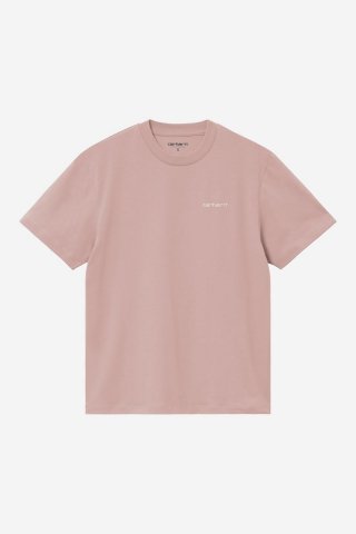 Carhartt S/S Script Embroidery T-Shirt - Sanftes Rosa / Cinnerus Carhartt S/S Script Embroidery T-Shirt - Sanftes Rosa / Cinnerus