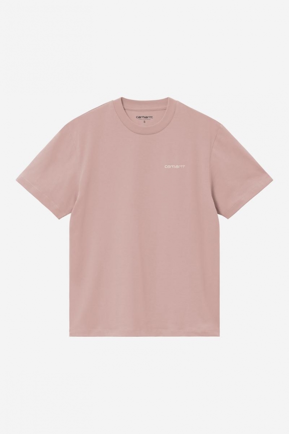 Carhartt S/S Script Embroidery T-Shirt - Sanftes Rosa / Cinnerus
