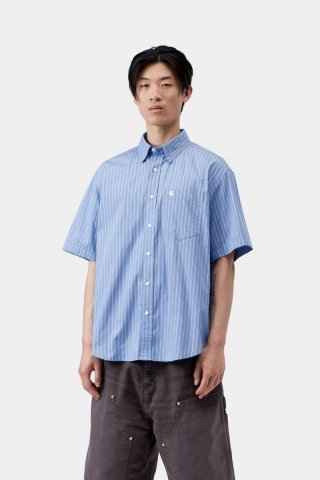 Carhartt S/S Keene Shirt - Keene Stripe, Curacao Carhartt S/S Keene Shirt - Keene Stripe, Curacao
