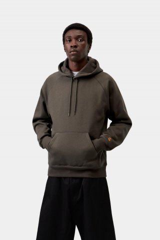 Carhartt Hooded Chase Sweatshirt - Schungit / Gold Carhartt Hooded Chase Sweatshirt - Schungit / Gold